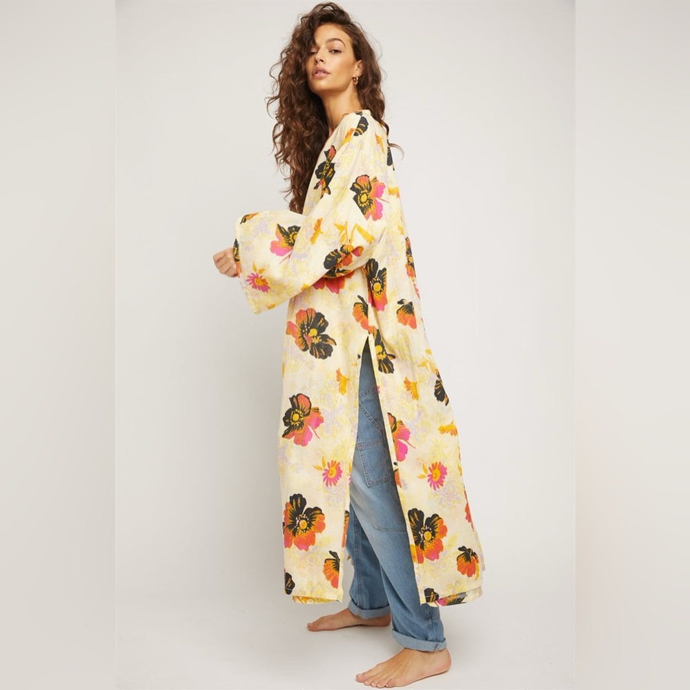 NWOT Free People Jorja Duster Kimono Size Medium - Picture 2 of 16